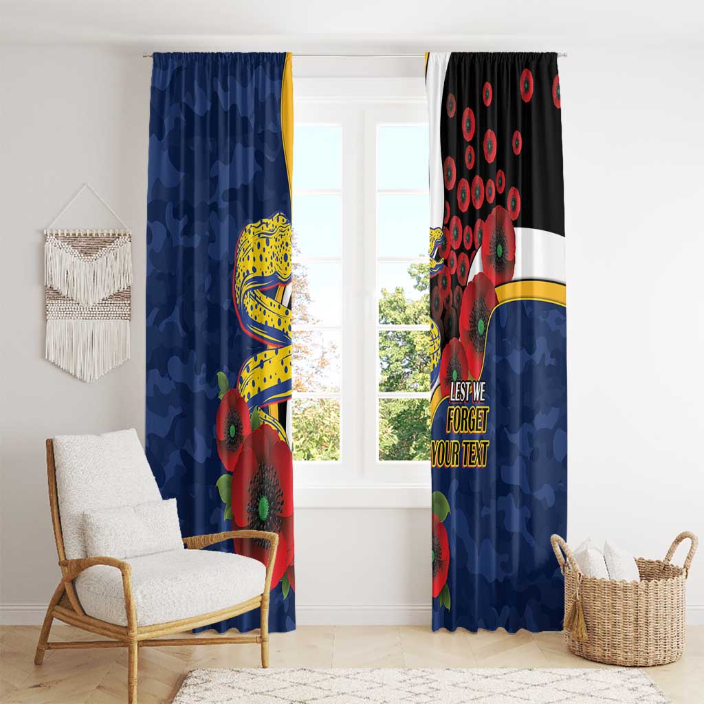 Parramatta Eels ANZAC Personalised Window Curtain Lest We Forget Poppy Camo