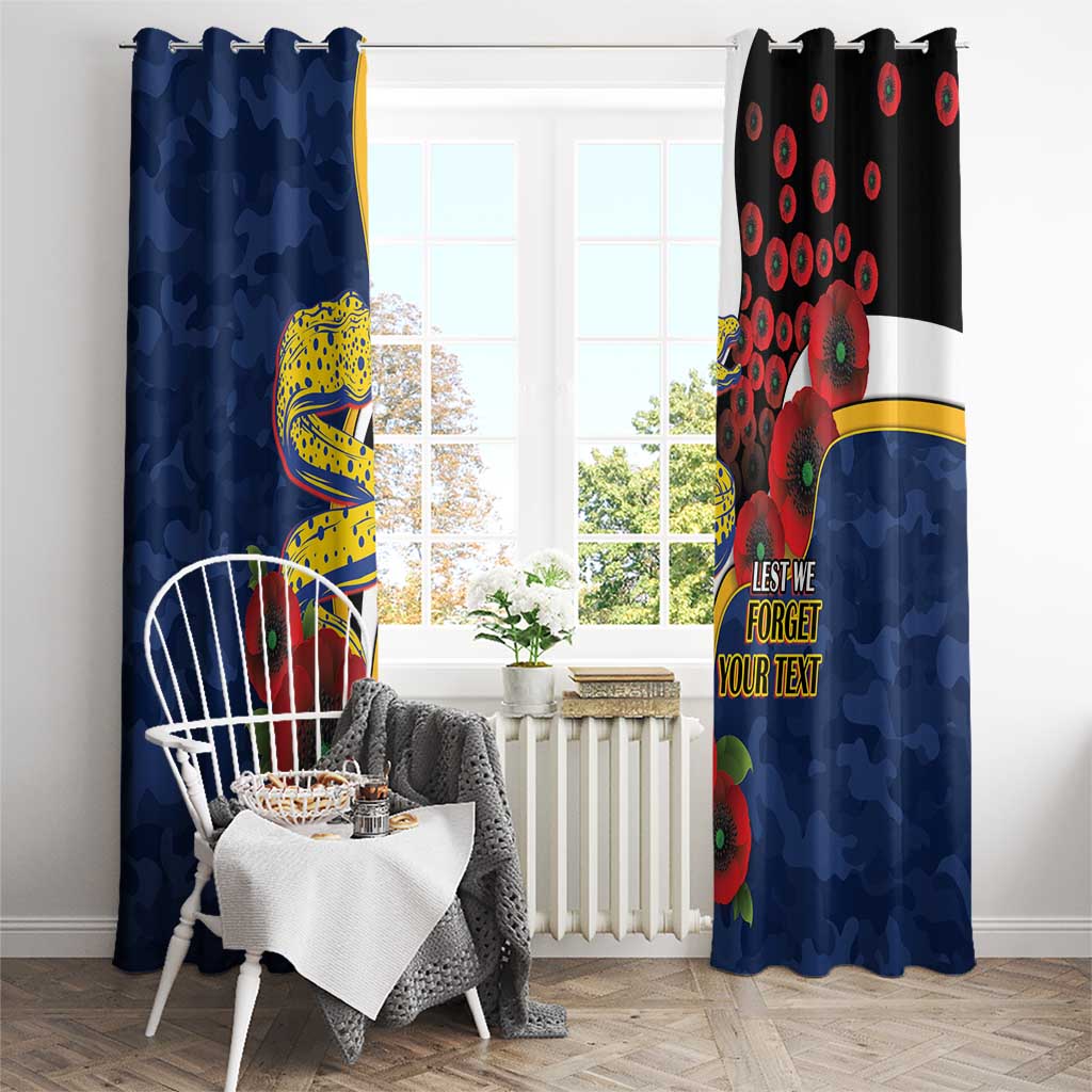 Parramatta Eels ANZAC Personalised Window Curtain Lest We Forget Poppy Camo