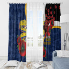 Parramatta Eels ANZAC Personalised Window Curtain Lest We Forget Poppy Camo
