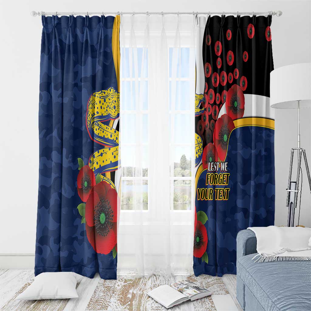 Parramatta Eels ANZAC Personalised Window Curtain Lest We Forget Poppy Camo