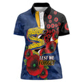 Parramatta Eels ANZAC Personalised Women Polo Shirt Lest We Forget Poppy Camo