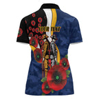 Parramatta Eels ANZAC Personalised Women Polo Shirt Lest We Forget Poppy Camo