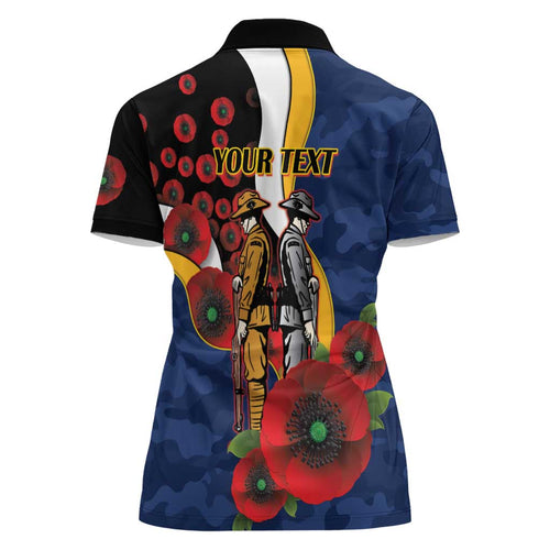 Parramatta Eels ANZAC Personalised Women Polo Shirt Lest We Forget Poppy Camo