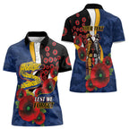 Parramatta Eels ANZAC Personalised Women Polo Shirt Lest We Forget Poppy Camo