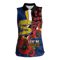 Parramatta Eels ANZAC Personalised Women Sleeveless Polo Shirt Lest We Forget Poppy Camo