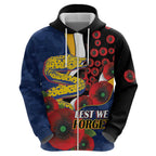 Parramatta Eels ANZAC Personalised Zip Hoodie Lest We Forget Poppy Camo