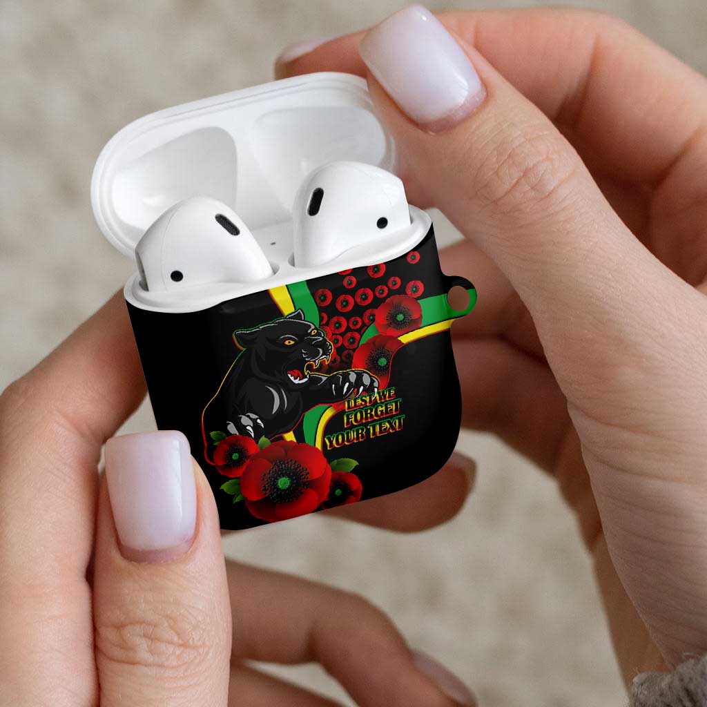Penrith Panthers ANZAC Personalised AirPods Case Lest We Forget Poppy Camo