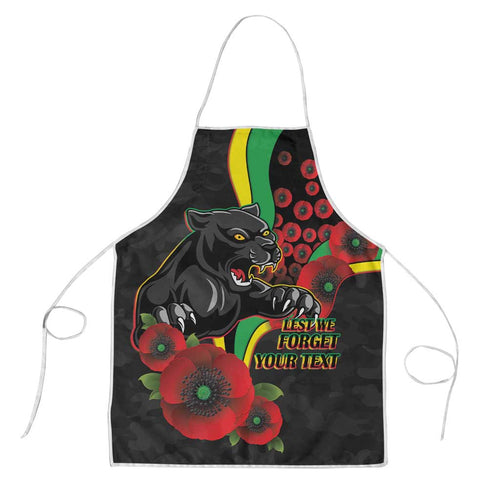 Penrith Panthers ANZAC Personalised Apron Lest We Forget Poppy Camo