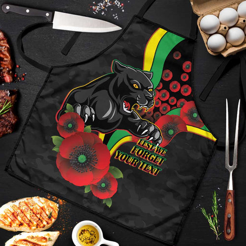 Penrith Panthers ANZAC Personalised Apron Lest We Forget Poppy Camo