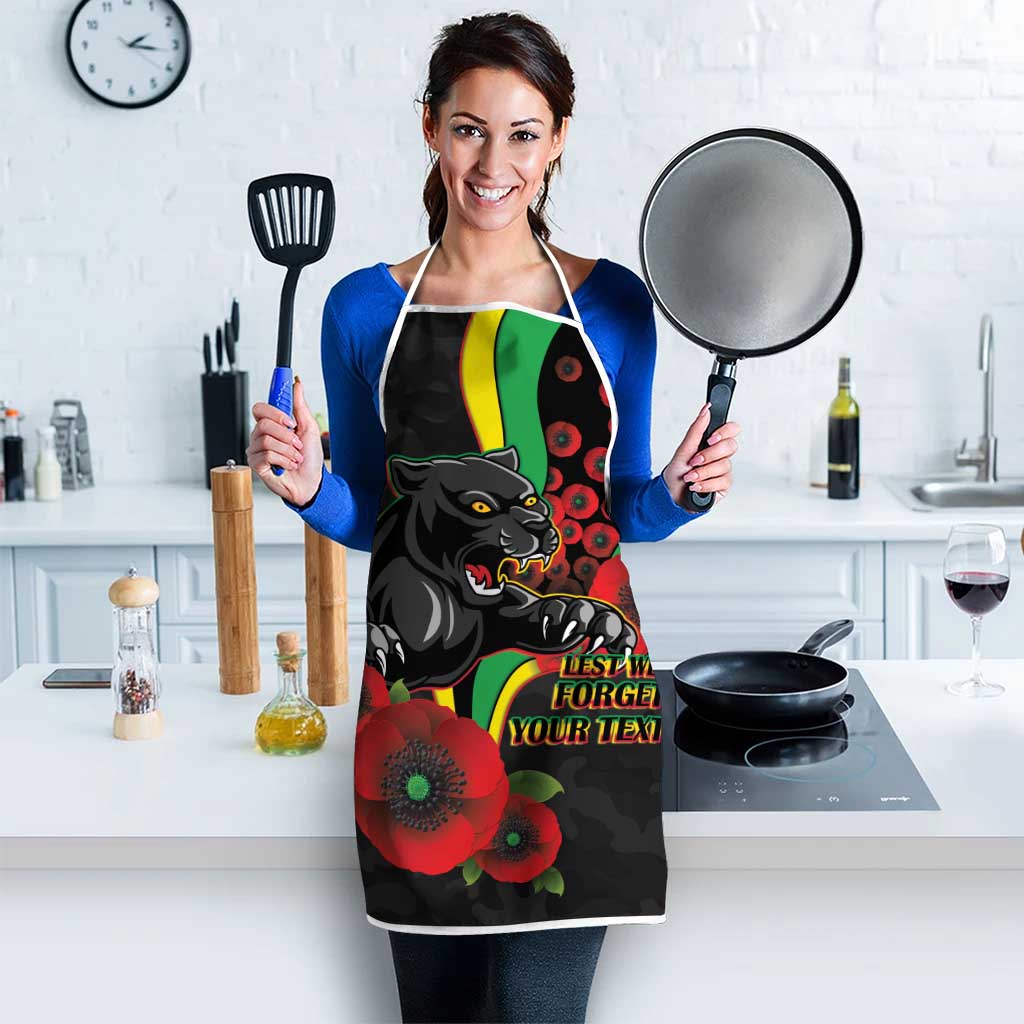 Penrith Panthers ANZAC Personalised Apron Lest We Forget Poppy Camo