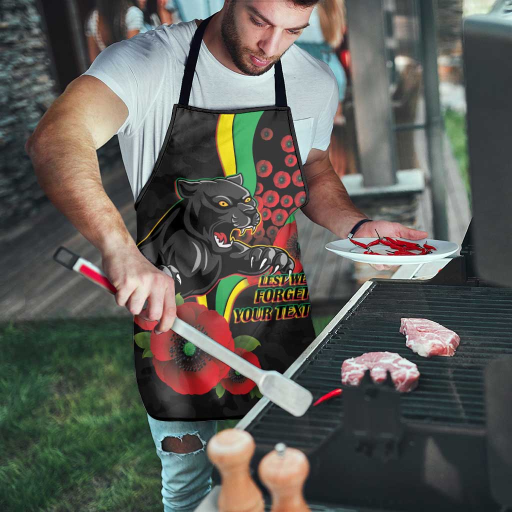 Penrith Panthers ANZAC Personalised Apron Lest We Forget Poppy Camo