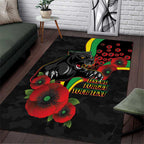 Penrith Panthers ANZAC Personalised Area Rug Lest We Forget Poppy Camo