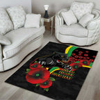 Penrith Panthers ANZAC Personalised Area Rug Lest We Forget Poppy Camo