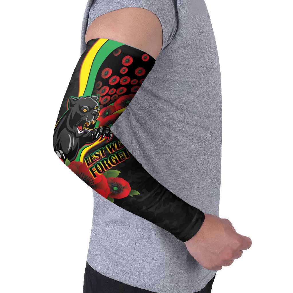 Penrith Panthers ANZAC Personalised Arm Sleeves Lest We Forget Poppy Camo