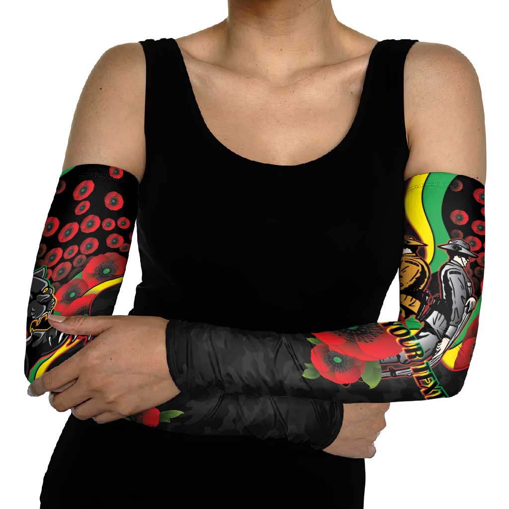 Penrith Panthers ANZAC Personalised Arm Sleeves Lest We Forget Poppy Camo