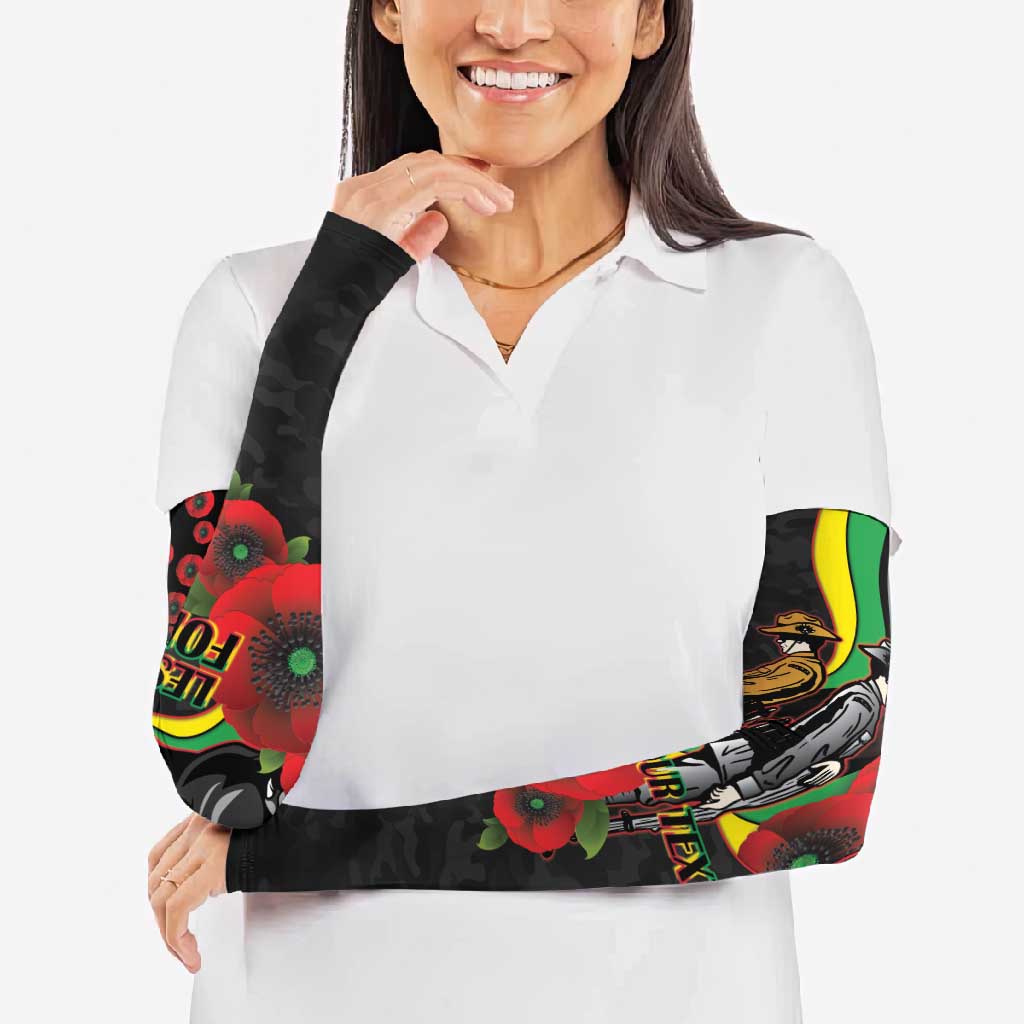 Penrith Panthers ANZAC Personalised Arm Sleeves Lest We Forget Poppy Camo