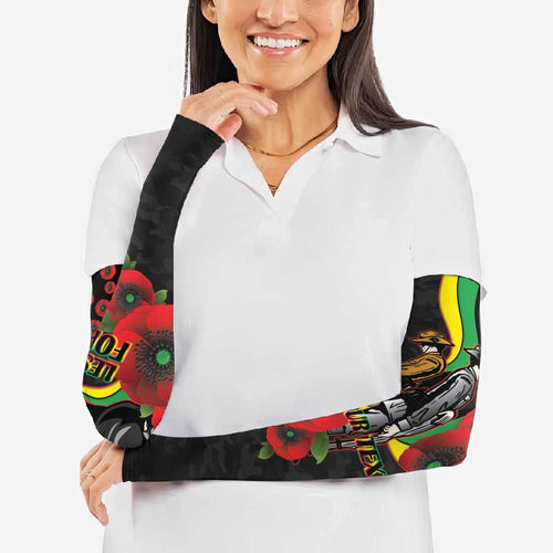 Penrith Panthers ANZAC Personalised Arm Sleeves Lest We Forget Poppy Camo