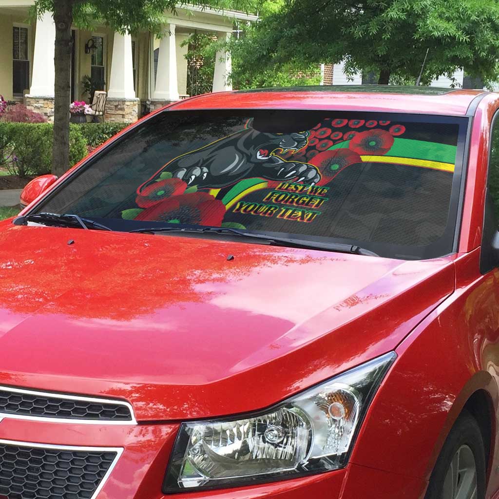 Penrith Panthers ANZAC Personalised Auto Sun Shade Lest We Forget Poppy Camo