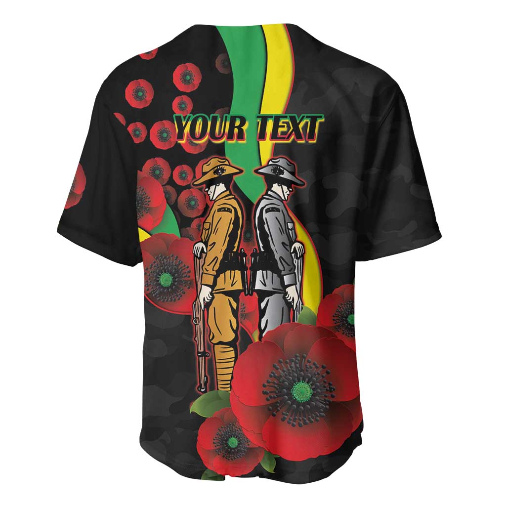 Penrith Panthers ANZAC Personalised Baseball Jersey Lest We Forget Poppy Camo