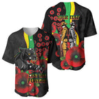 Penrith Panthers ANZAC Personalised Baseball Jersey Lest We Forget Poppy Camo