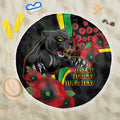 Penrith Panthers ANZAC Personalised Beach Blanket Lest We Forget Poppy Camo
