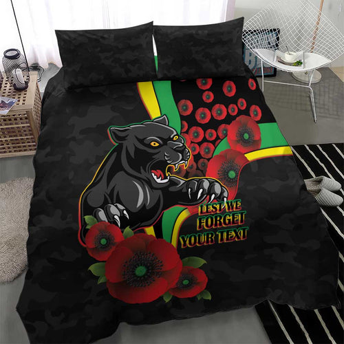 Penrith Panthers ANZAC Personalised Bedding Set Lest We Forget Poppy Camo