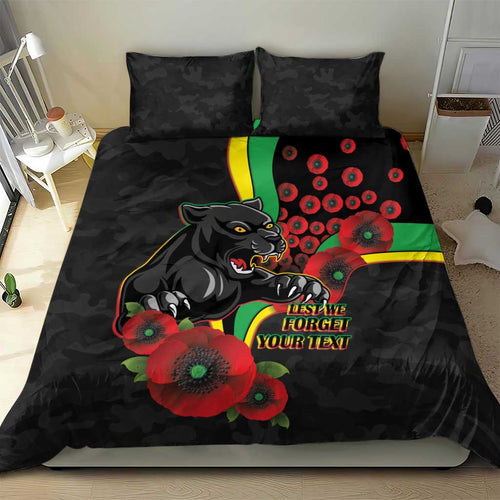 Penrith Panthers ANZAC Personalised Bedding Set Lest We Forget Poppy Camo