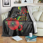 Penrith Panthers ANZAC Personalised Blanket Lest We Forget Poppy Camo
