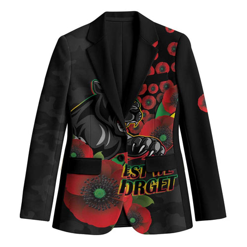 Penrith Panthers ANZAC Personalised Blazer Lest We Forget Poppy Camo