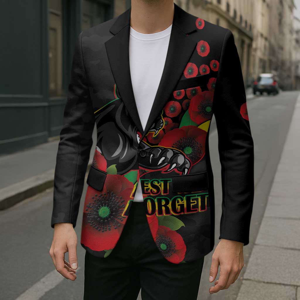 Penrith Panthers ANZAC Personalised Blazer Lest We Forget Poppy Camo