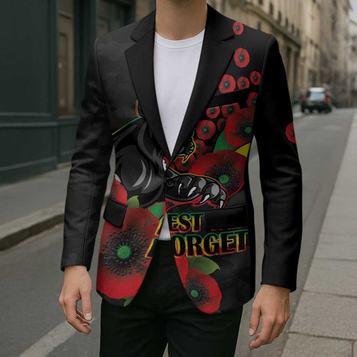 Penrith Panthers ANZAC Personalised Blazer Lest We Forget Poppy Camo
