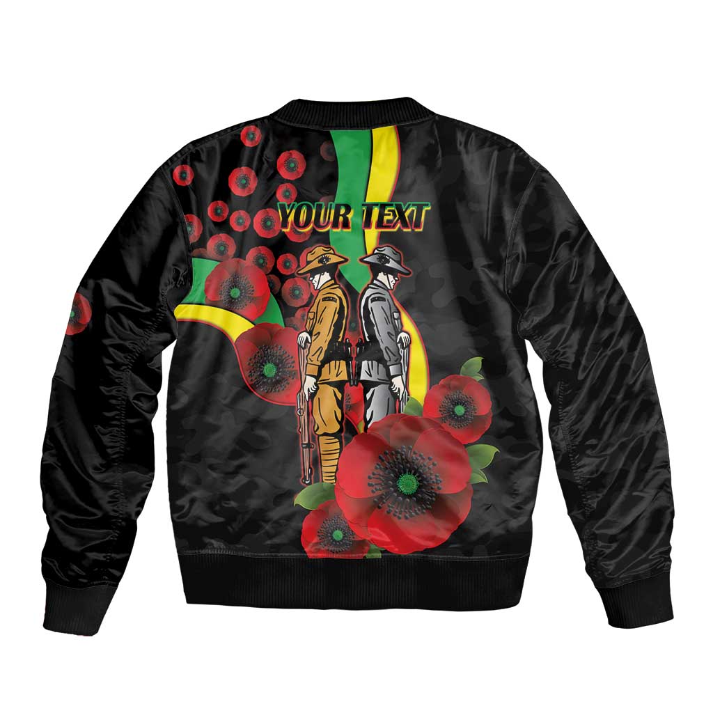Penrith Panthers ANZAC Personalised Bomber Jacket Lest We Forget Poppy Camo