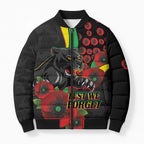 Penrith Panthers ANZAC Personalised Bomber Puffer Jacket Lest We Forget Poppy Camo