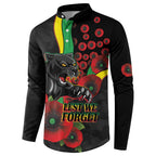 Penrith Panthers ANZAC Personalised Button Sweatshirt Lest We Forget Poppy Camo