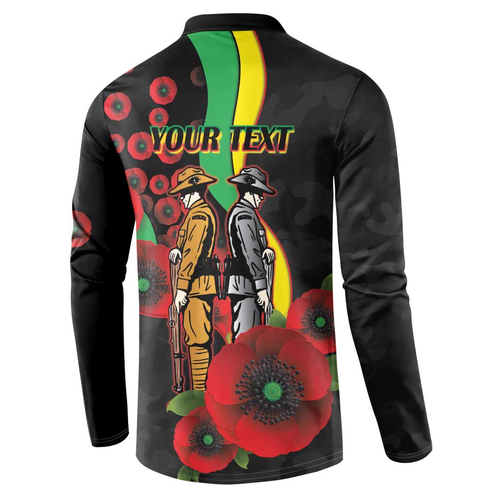 Penrith Panthers ANZAC Personalised Button Sweatshirt Lest We Forget Poppy Camo