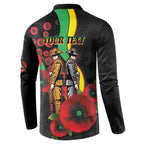 Penrith Panthers ANZAC Personalised Button Sweatshirt Lest We Forget Poppy Camo