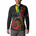 Penrith Panthers ANZAC Personalised Button Sweatshirt Lest We Forget Poppy Camo