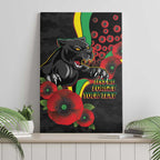 Penrith Panthers ANZAC Personalised Canvas Wall Art Lest We Forget Poppy Camo