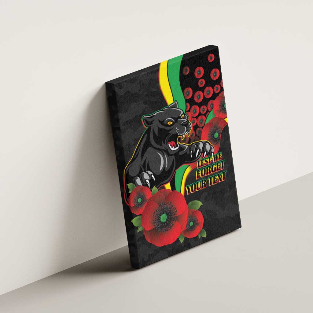 Penrith Panthers ANZAC Personalised Canvas Wall Art Lest We Forget Poppy Camo