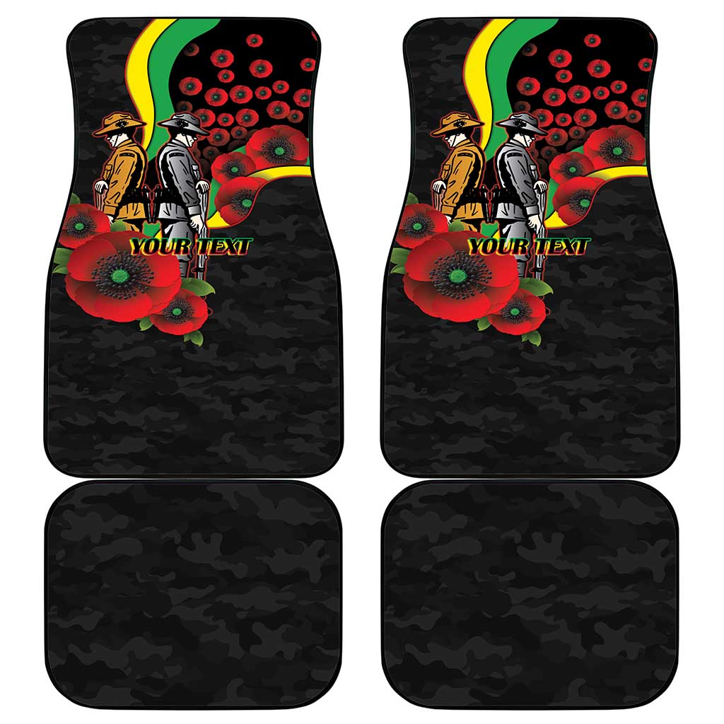 Penrith Panthers ANZAC Personalised Car Mats Lest We Forget Poppy Camo