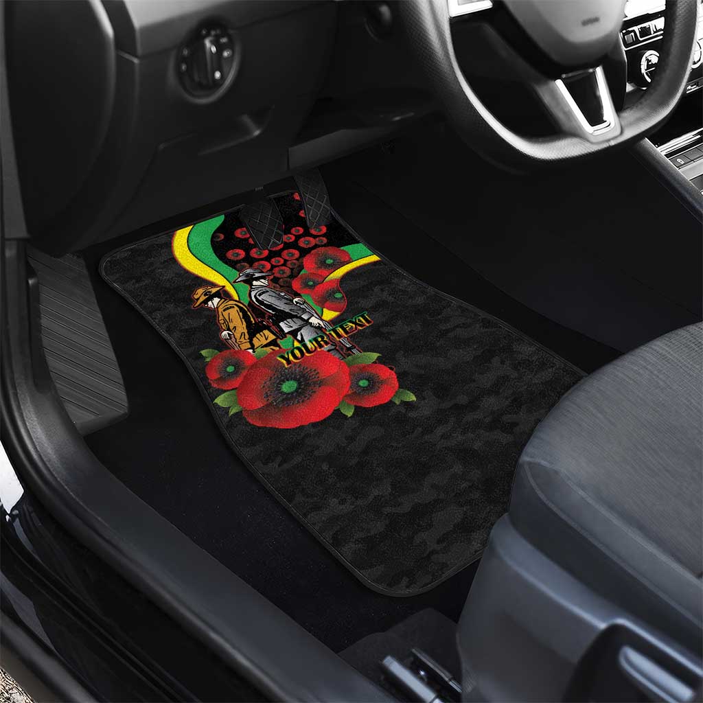 Penrith Panthers ANZAC Personalised Car Mats Lest We Forget Poppy Camo