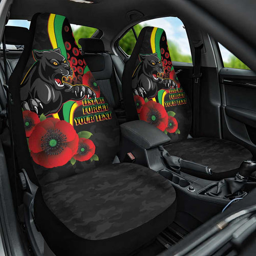 Penrith Panthers ANZAC Personalised Car Seat Cover Lest We Forget Poppy Camo