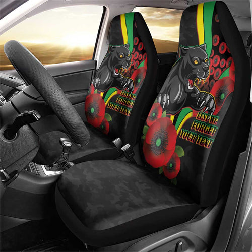 Penrith Panthers ANZAC Personalised Car Seat Cover Lest We Forget Poppy Camo