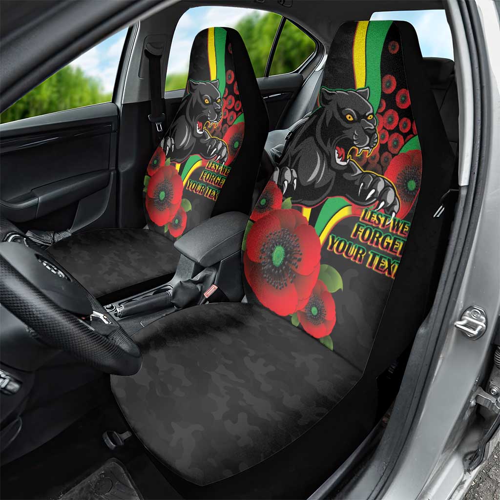 Penrith Panthers ANZAC Personalised Car Seat Cover Lest We Forget Poppy Camo