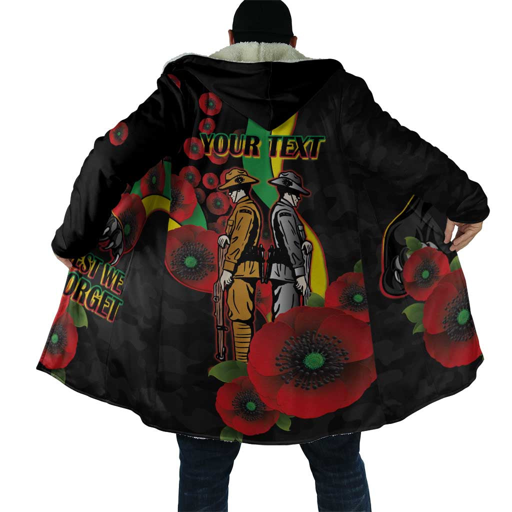 Penrith Panthers ANZAC Personalised Cloak Lest We Forget Poppy Camo