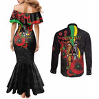Penrith Panthers ANZAC Personalised Couples Matching Mermaid Dress and Long Sleeve Button Shirt Lest We Forget Poppy Camo