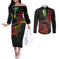 Penrith Panthers ANZAC Personalised Couples Matching Off The Shoulder Long Sleeve Dress and Long Sleeve Button Shirt Lest We Forget Poppy Camo