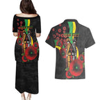 Penrith Panthers ANZAC Personalised Couples Matching Puletasi and Hawaiian Shirt Lest We Forget Poppy Camo
