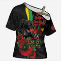 Penrith Panthers ANZAC Personalised Cross Shoulder Shirt Lest We Forget Poppy Camo