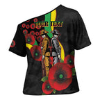 Penrith Panthers ANZAC Personalised Cross Shoulder Shirt Lest We Forget Poppy Camo
